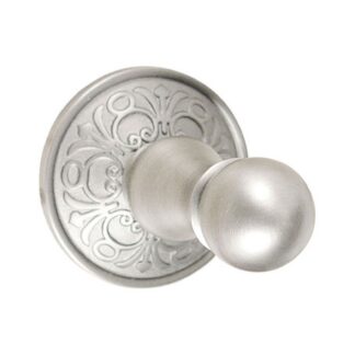 Traditional Brass Hook with Rosette - Single — Projection 3 1/2"