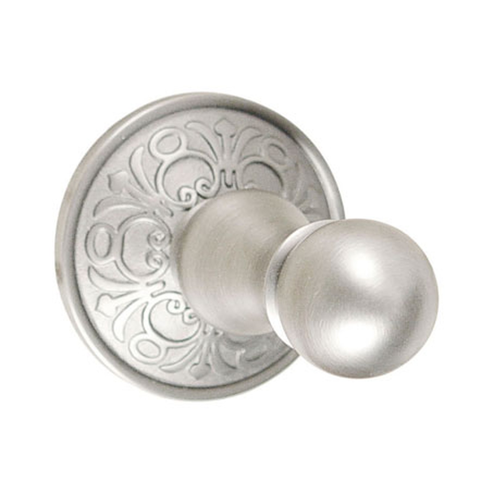 Traditional Brass Hook with Rosette - Single — Projection 3 1/2"