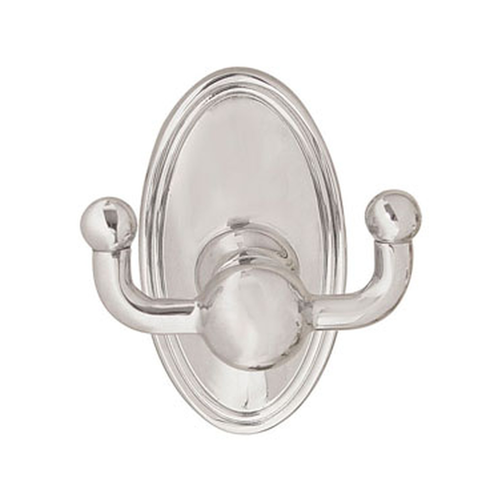 Traditional Brass Hook with Rosette - Double — Projection 2 7/8"
