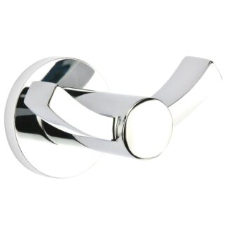 Modern Brass Double Hook with Rosette — Projection 2 7/8"